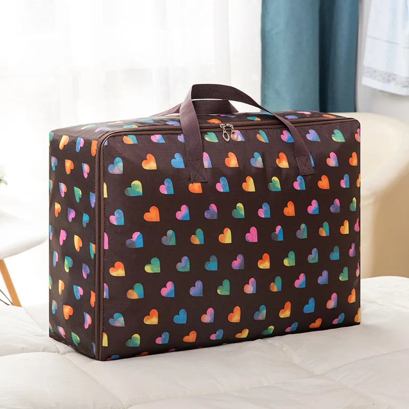Printing Blanket Storage Bag Folding Closet Organizer Large-Capacity Travel Package Bag Dustproof Organizer For Clothes Bag