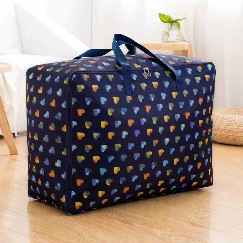 Printing Blanket Storage Bag  Folding Closet Organizer Large-Capacity Travel Package Bag Dustproof Organizer For Clothes Bag