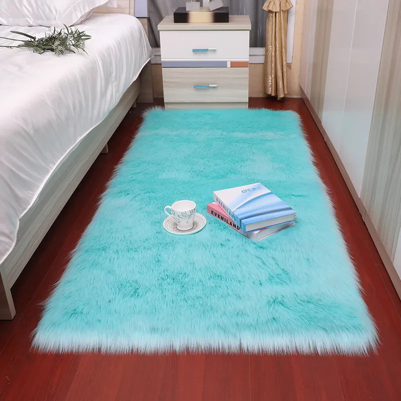 Plush Sheepskin Rugs for Bedroom Soft Carpet Room Long Hair Bedside Mat Floor Hairy White Rugs Living Room Fur Kids Carpets