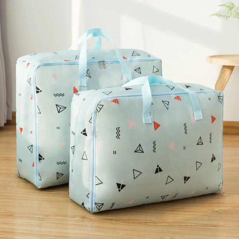 Printing Blanket Storage Bag  Folding Closet Organizer Large-Capacity Travel Package Bag Dustproof Organizer For Clothes Bag