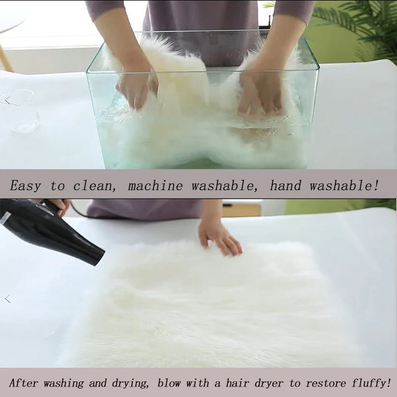 Plush Sheepskin Rugs for Bedroom Soft Carpet Room Long Hair Bedside Mat Floor Hairy White Rugs Living Room Fur Kids Carpets