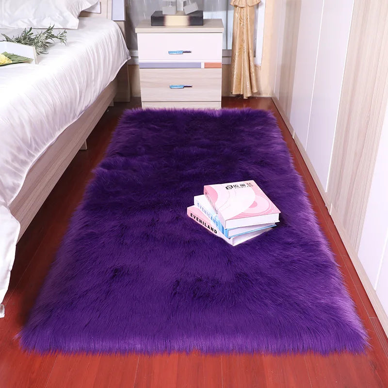 Plush Sheepskin Rugs for Bedroom Soft Carpet Room Long Hair Bedside Mat Floor Hairy White Rugs Living Room Fur Kids Carpets