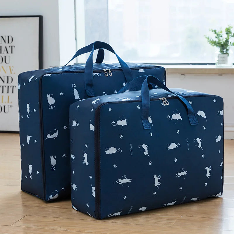 Printing Blanket Storage Bag  Folding Closet Organizer Large-Capacity Travel Package Bag Dustproof Organizer For Clothes Bag