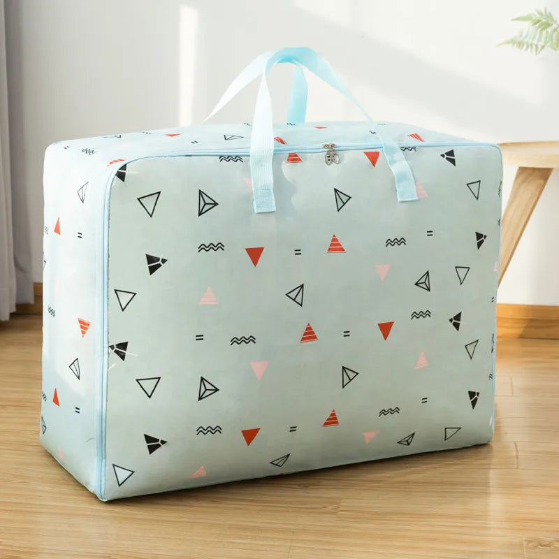 Printing Blanket Storage Bag  Folding Closet Organizer Large-Capacity Travel Package Bag Dustproof Organizer For Clothes Bag