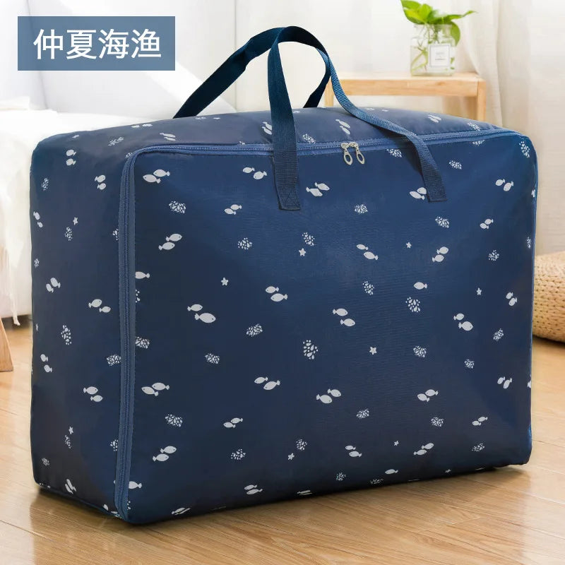 Printing Blanket Storage Bag  Folding Closet Organizer Large-Capacity Travel Package Bag Dustproof Organizer For Clothes Bag