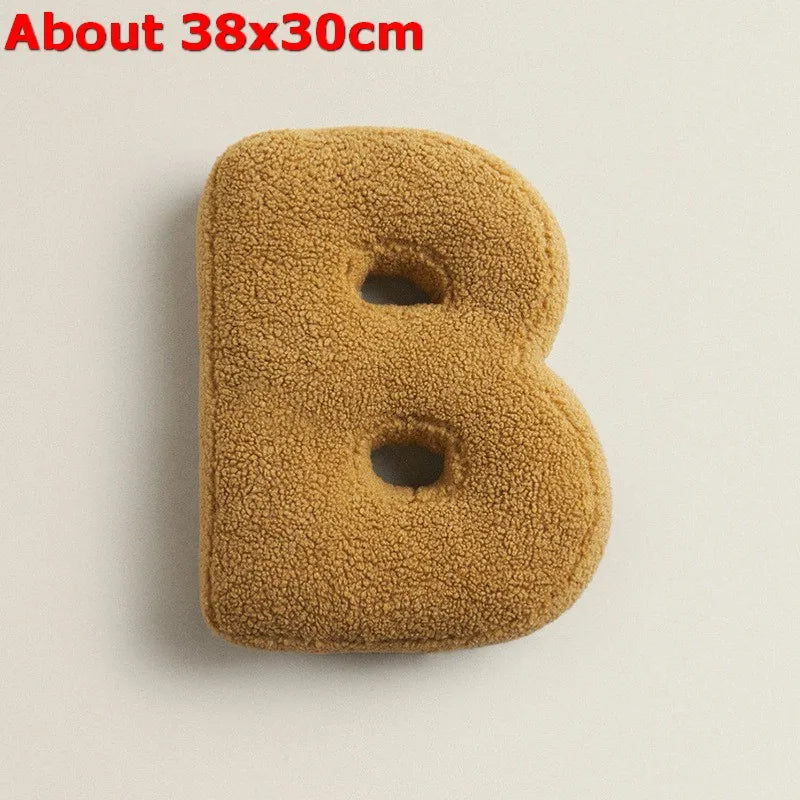 Ins 26 English Letters Plush Throw Pillow Soft Stuffed Kids Toys Dolls Sofa Cushion Room Decor Shooting Props for Children Gifts