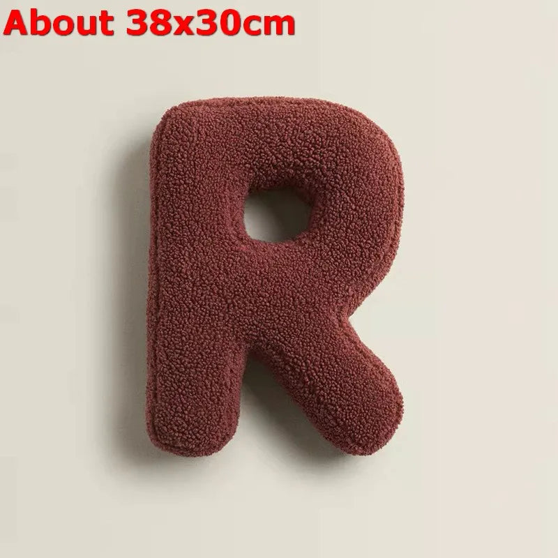 Ins 26 English Letters Plush Throw Pillow Soft Stuffed Kids Toys Dolls Sofa Cushion Room Decor Shooting Props for Children Gifts