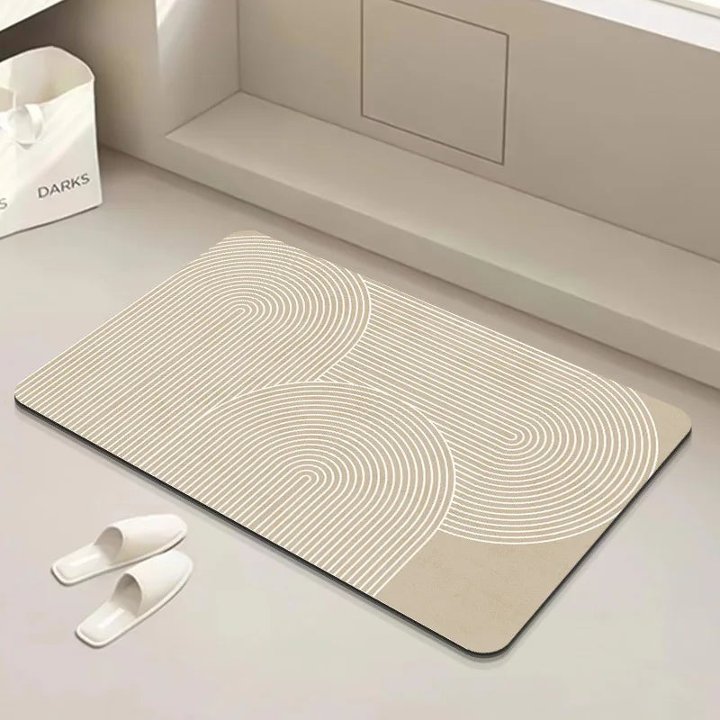 Bathroom Rugs Soft Diatomaceous Earth Floor Mat Super Absorbent Toilet Carpet Door Foot Mats Bath Non-slip Rubber Shower Rug Pad