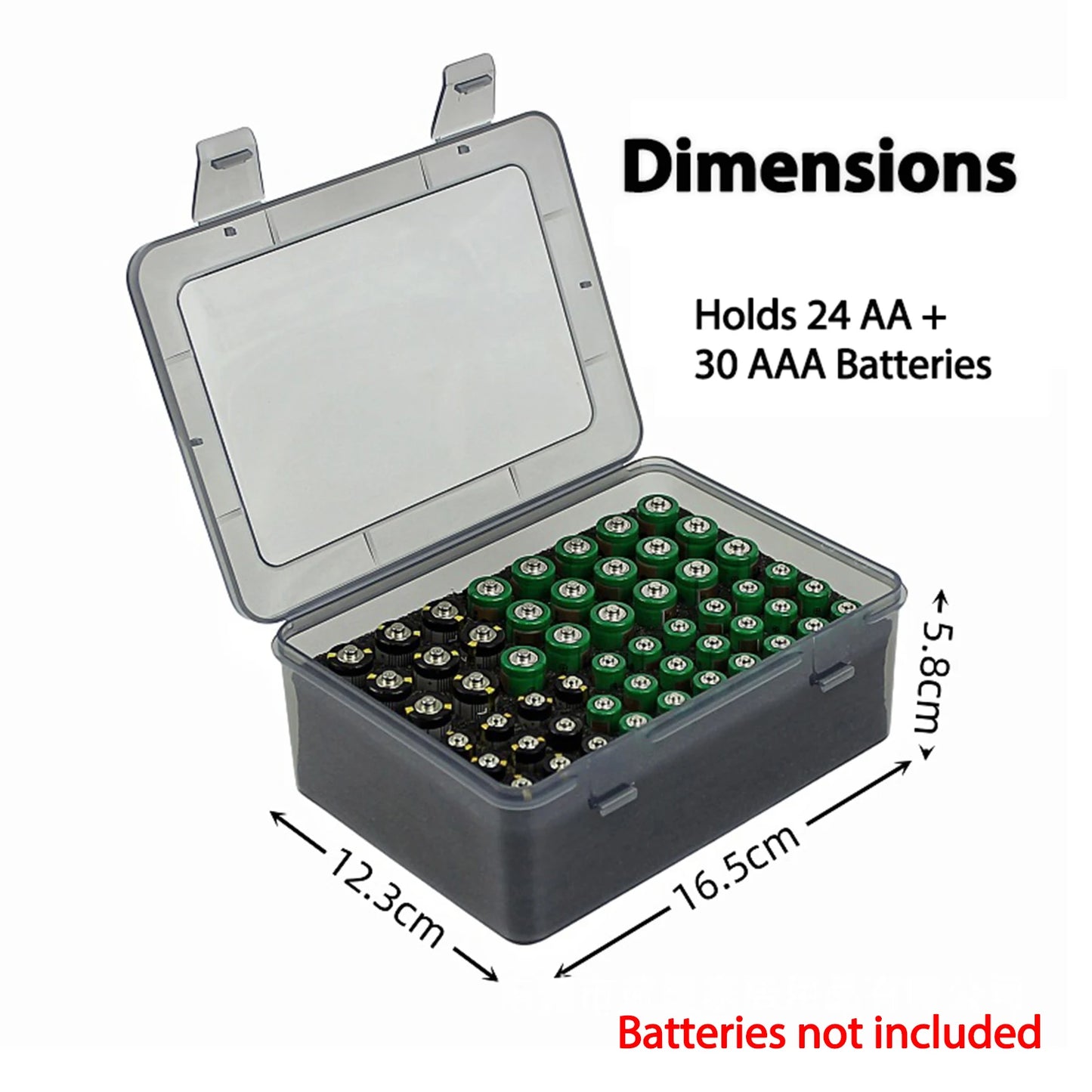 54 Slot Battery Storage Case Holds 24*AA + 30*AAA Batteries Storage Organizer, Battery Box, Home Drawer Organization Dispenser