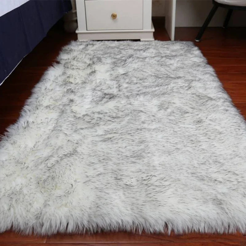 Plush Sheepskin Rugs for Bedroom Soft Carpet Room Long Hair Bedside Mat Floor Hairy White Rugs Living Room Fur Kids Carpets