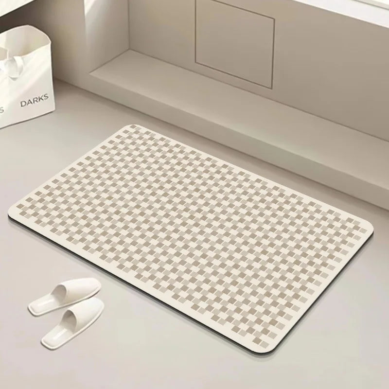 Bathroom Rugs Soft Diatomaceous Earth Floor Mat Super Absorbent Toilet Carpet Door Foot Mats Bath Non-slip Rubber Shower Rug Pad