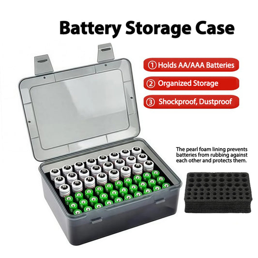 54 Slot Battery Storage Case Holds 24*AA + 30*AAA Batteries Storage Organizer, Battery Box, Home Drawer Organization Dispenser