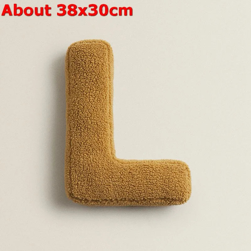 Ins 26 English Letters Plush Throw Pillow Soft Stuffed Kids Toys Dolls Sofa Cushion Room Decor Shooting Props for Children Gifts
