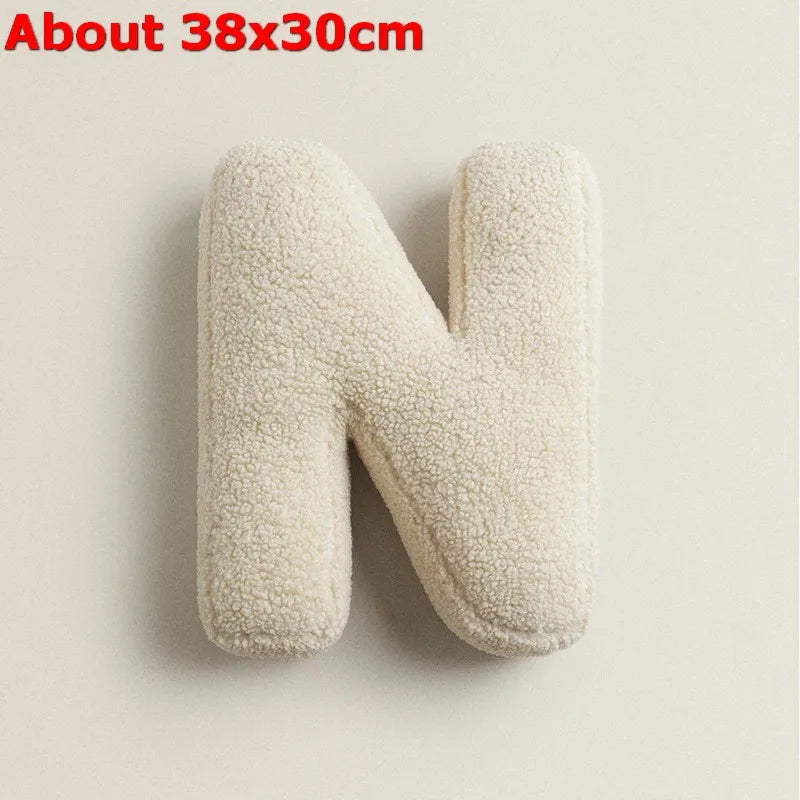 Ins 26 English Letters Plush Throw Pillow Soft Stuffed Kids Toys Dolls Sofa Cushion Room Decor Shooting Props for Children Gifts