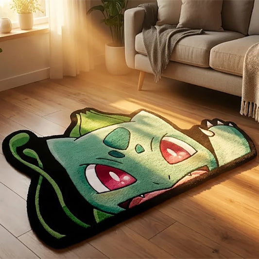Anime Pokemon Cool Bulbasaur Irregular Area Rugs Children Birthday Gifts Home Bedroom Deco Door Kitchen Mats Living Room Rugs