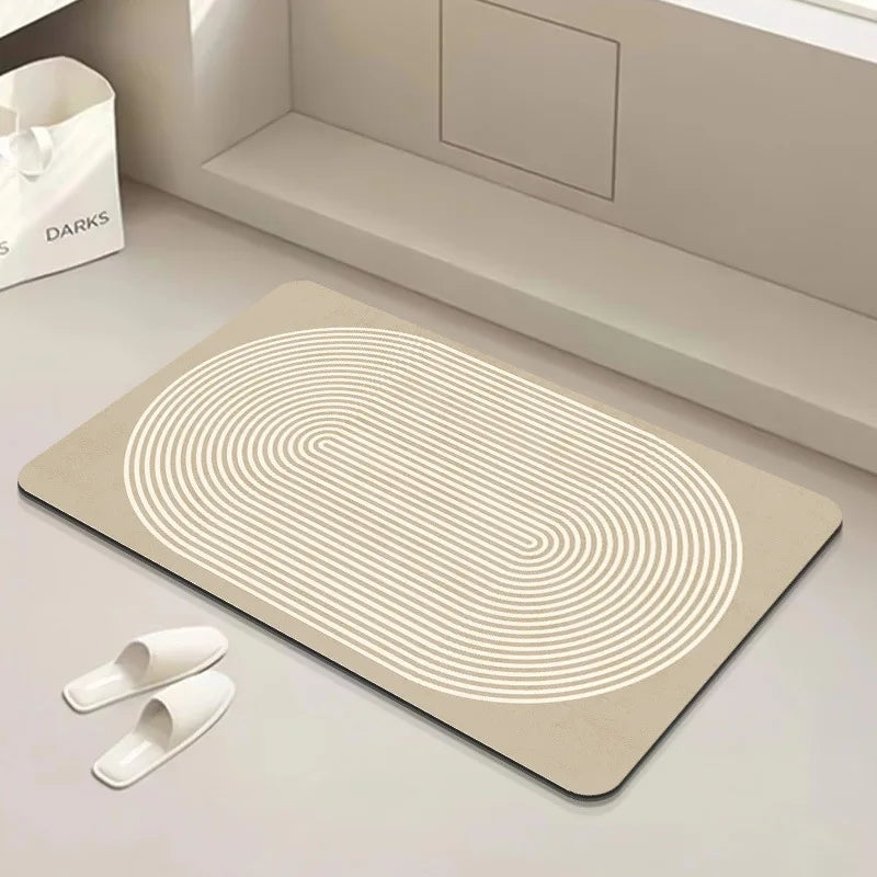 Bathroom Rugs Soft Diatomaceous Earth Floor Mat Super Absorbent Toilet Carpet Door Foot Mats Bath Non-slip Rubber Shower Rug Pad