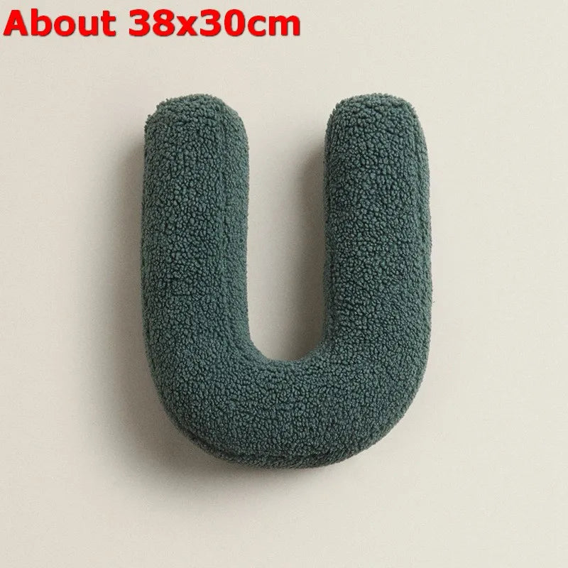 Ins 26 English Letters Plush Throw Pillow Soft Stuffed Kids Toys Dolls Sofa Cushion Room Decor Shooting Props for Children Gifts