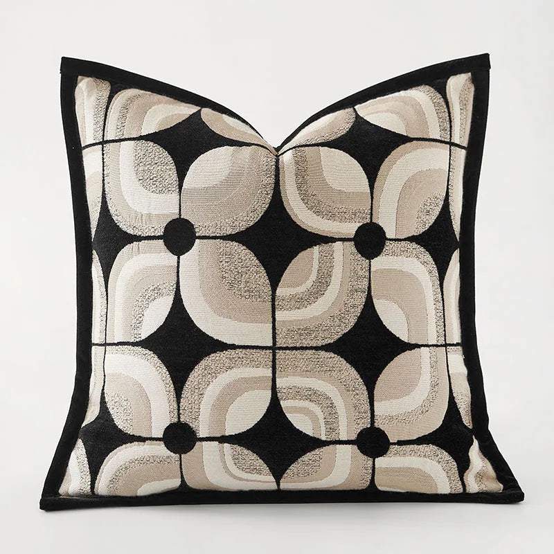 Black Khaki Pillows Geometric Cushion Case Modern 45x45 50x50 Decorative Pillow Cover For Sofa Chair Bedding Home Decorations