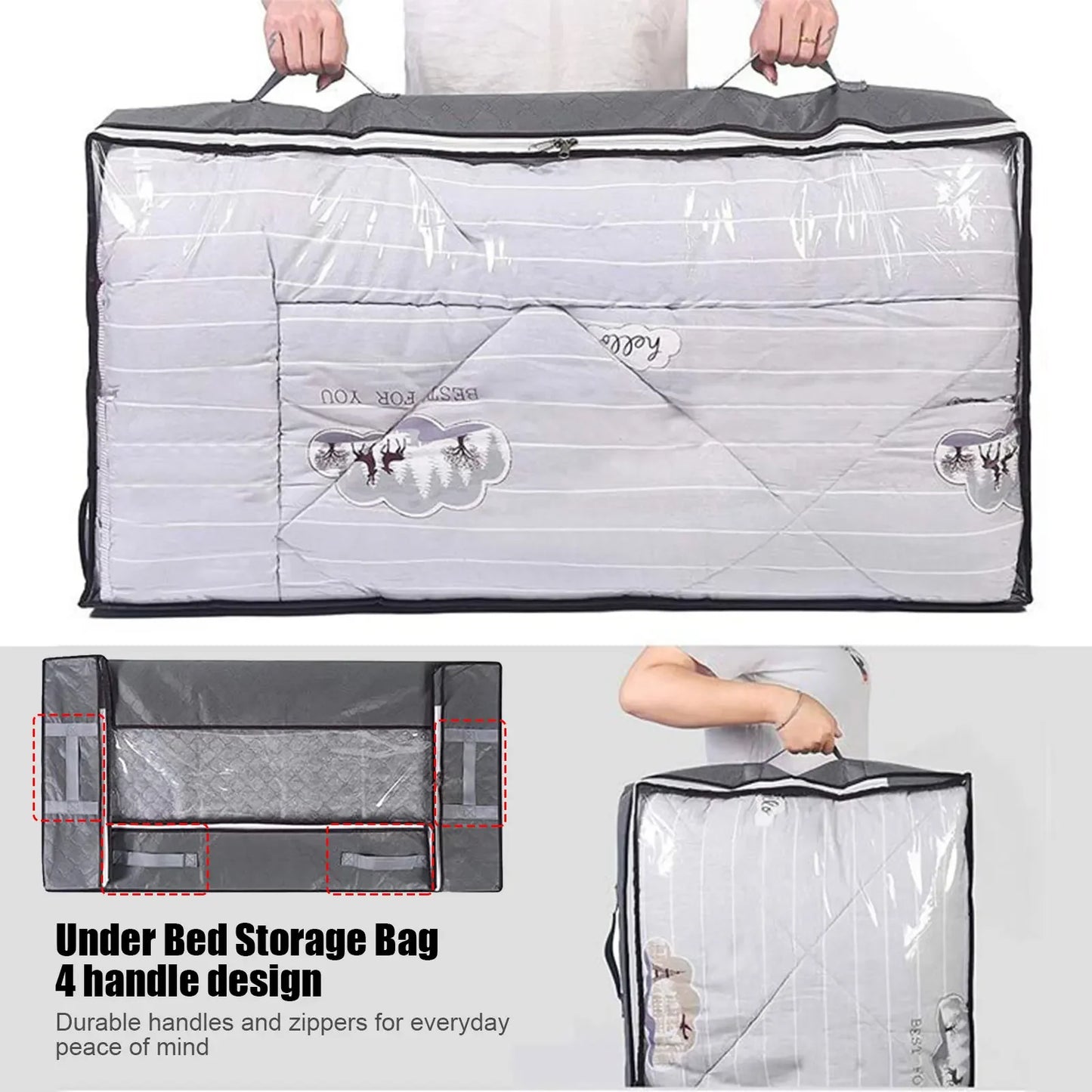 Non-Woven Bags to Store Clothes Blanket Storage Bag Nordic Quilt Bag Clothes Storage Box Under Bed Storage T shirt Organizer