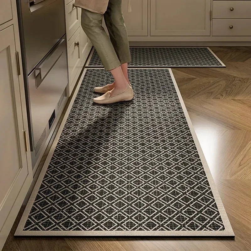 Rug for Kitchen Waterproof Floor Mat Long Carpet Pvc Leather Non-slip Oil-proof Foot Mats Minimalist Home Decoration Rugs