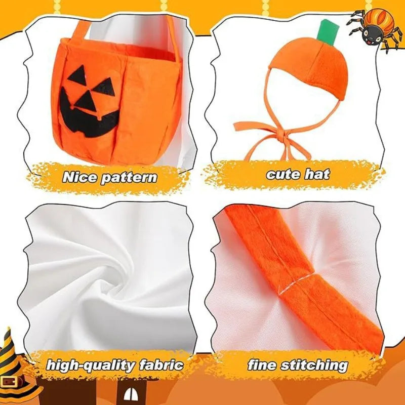 Halloween Porch Goose Costume Set Halloween Porch Outfit with Hat,Ghost Costume and Pumpkin Basket Christmas Party Decoration