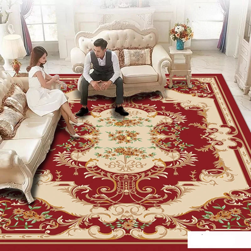 European Light Luxury Style Carpets Large Area Living Room Rugs Senior Bedroom Decor Bedside Carpet Study Cloakroom Non-slip Rug