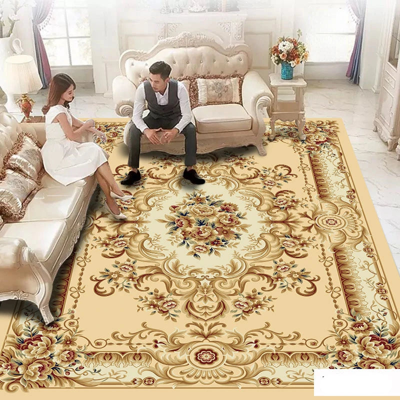 European Light Luxury Style Carpets Large Area Living Room Rugs Senior Bedroom Decor Bedside Carpet Study Cloakroom Non-slip Rug