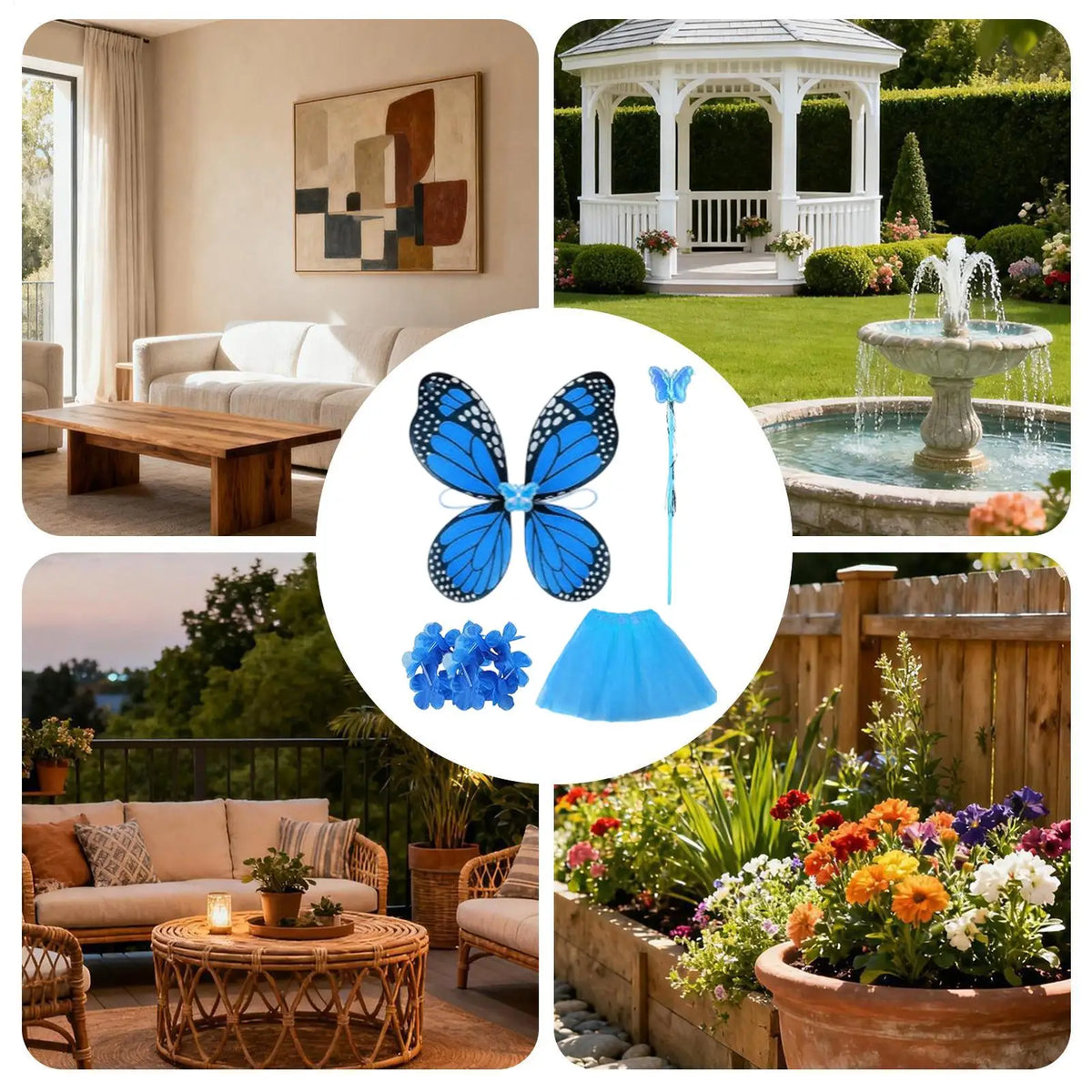 Butterfly Porch Goose Outfit Patio Figurine Clothing Porch Goose Cosplay Costume for Garden Yard Lawn Patio Courtyard Balcony