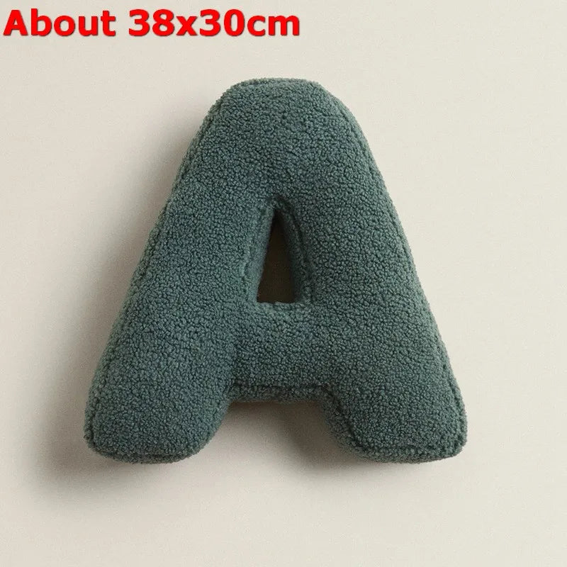 Ins 26 English Letters Plush Throw Pillow Soft Stuffed Kids Toys Dolls Sofa Cushion Room Decor Shooting Props for Children Gifts