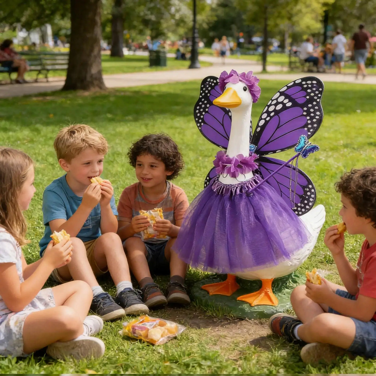 Butterfly Porch Goose Outfit Patio Figurine Clothing Porch Goose Cosplay Costume for Garden Yard Lawn Patio Courtyard Balcony