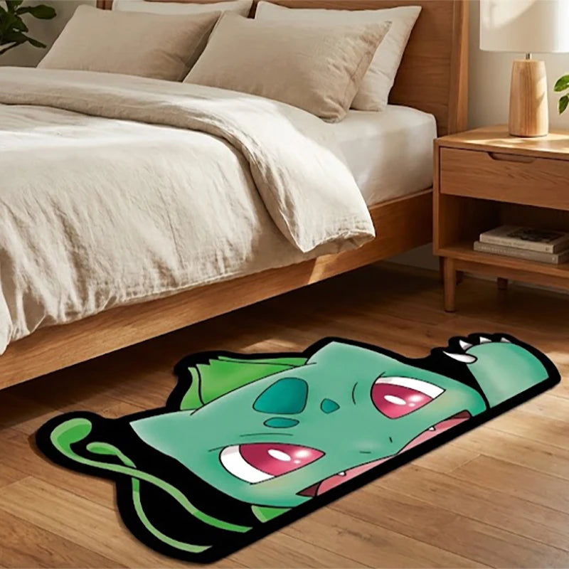 Anime Pokemon Cool Bulbasaur Irregular Area Rugs Children Birthday Gifts Home Bedroom Deco Door Kitchen Mats Living Room Rugs