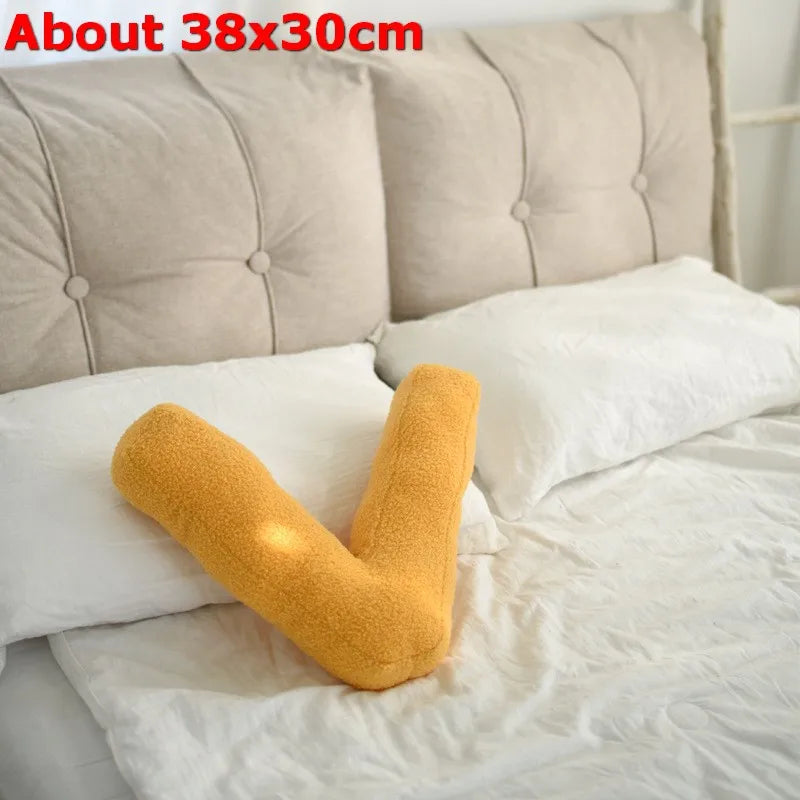 Ins 26 English Letters Plush Throw Pillow Soft Stuffed Kids Toys Dolls Sofa Cushion Room Decor Shooting Props for Children Gifts
