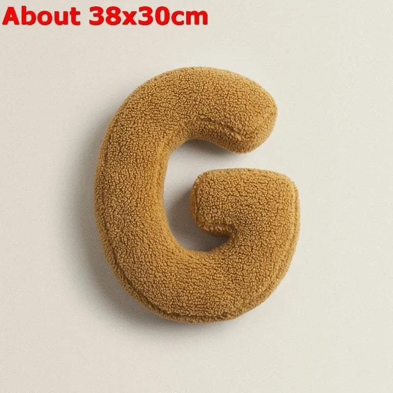 Ins 26 English Letters Plush Throw Pillow Soft Stuffed Kids Toys Dolls Sofa Cushion Room Decor Shooting Props for Children Gifts