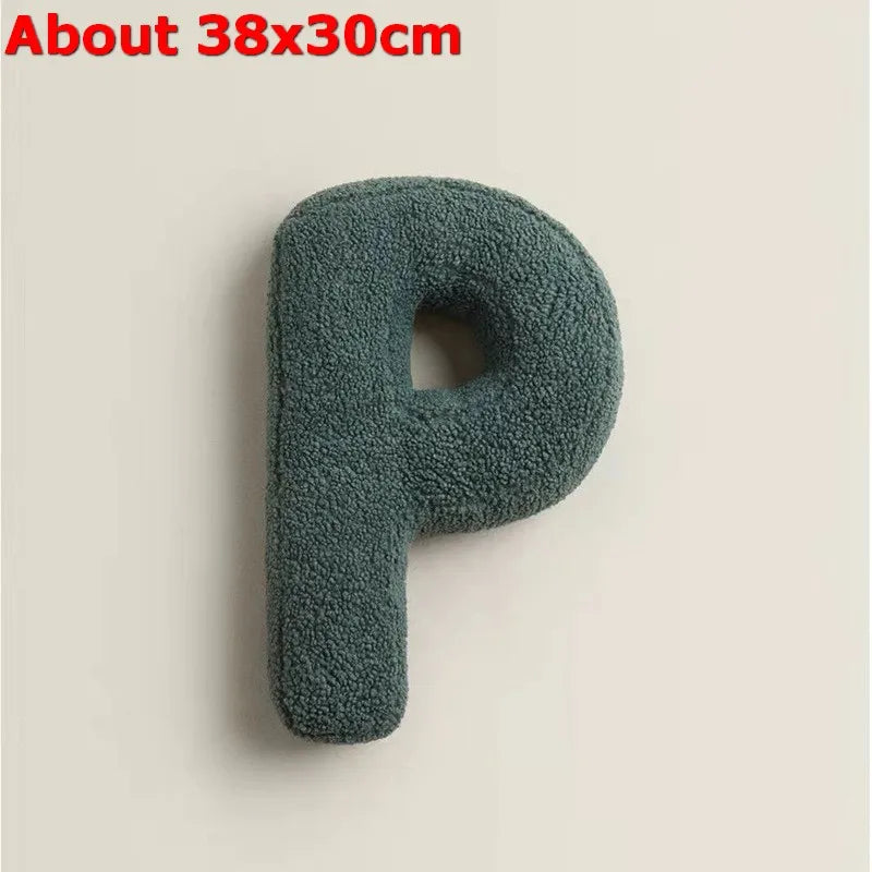 Ins 26 English Letters Plush Throw Pillow Soft Stuffed Kids Toys Dolls Sofa Cushion Room Decor Shooting Props for Children Gifts
