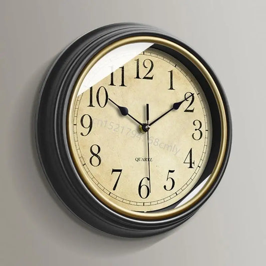 Nordic Vintage Wall Clock European Quiet Clocks for Living Room Decorations 6XDE