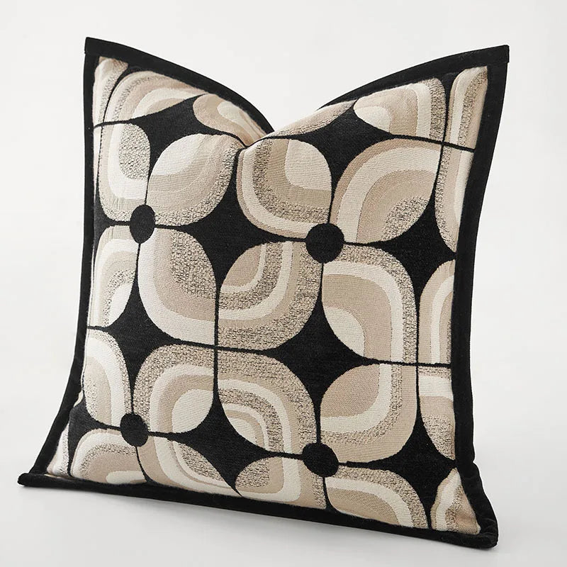 Black Khaki Pillows Geometric Cushion Case Modern 45x45 50x50 Decorative Pillow Cover For Sofa Chair Bedding Home Decorations