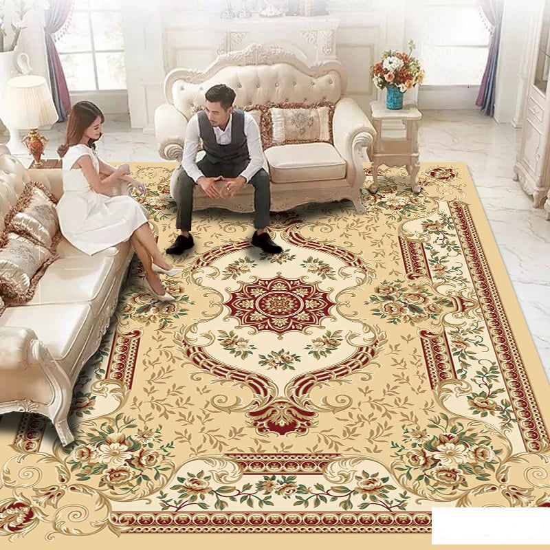 European Light Luxury Style Carpets Large Area Living Room Rugs Senior Bedroom Decor Bedside Carpet Study Cloakroom Non-slip Rug