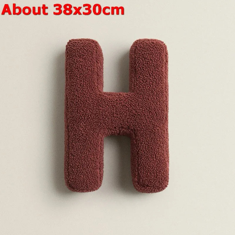 Ins 26 English Letters Plush Throw Pillow Soft Stuffed Kids Toys Dolls Sofa Cushion Room Decor Shooting Props for Children Gifts