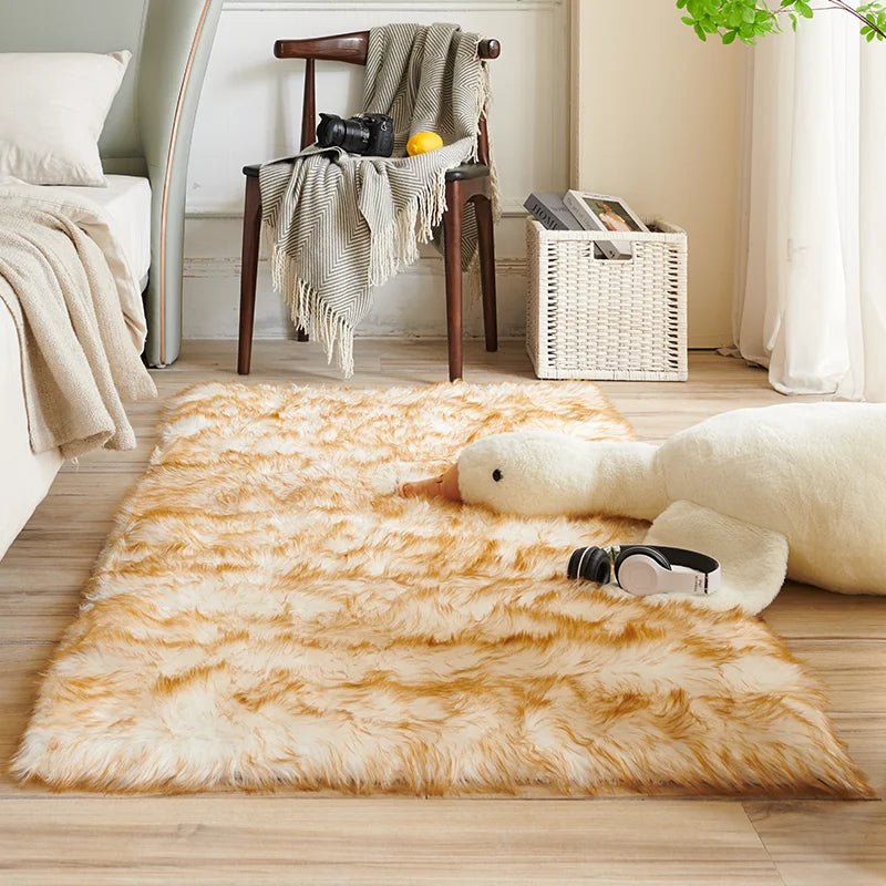 Plush Sheepskin Rugs for Bedroom Soft Carpet Room Long Hair Bedside Mat Floor Hairy White Rugs Living Room Fur Kids Carpets
