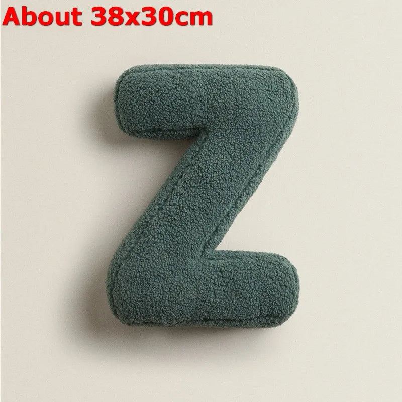 Ins 26 English Letters Plush Throw Pillow Soft Stuffed Kids Toys Dolls Sofa Cushion Room Decor Shooting Props for Children Gifts