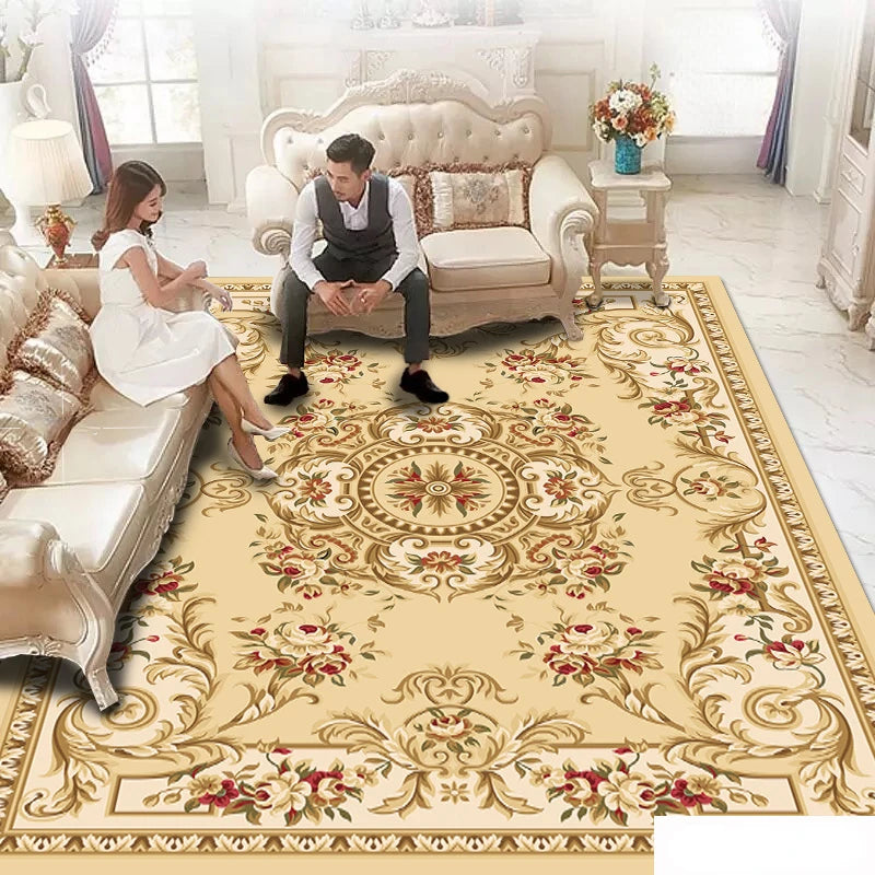European Light Luxury Style Carpets Large Area Living Room Rugs Senior Bedroom Decor Bedside Carpet Study Cloakroom Non-slip Rug