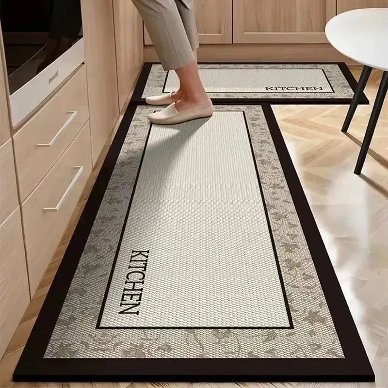 Rug for Kitchen Waterproof Floor Mat Long Carpet Pvc Leather Non-slip Oil-proof Foot Mats Minimalist Home Decoration Rugs