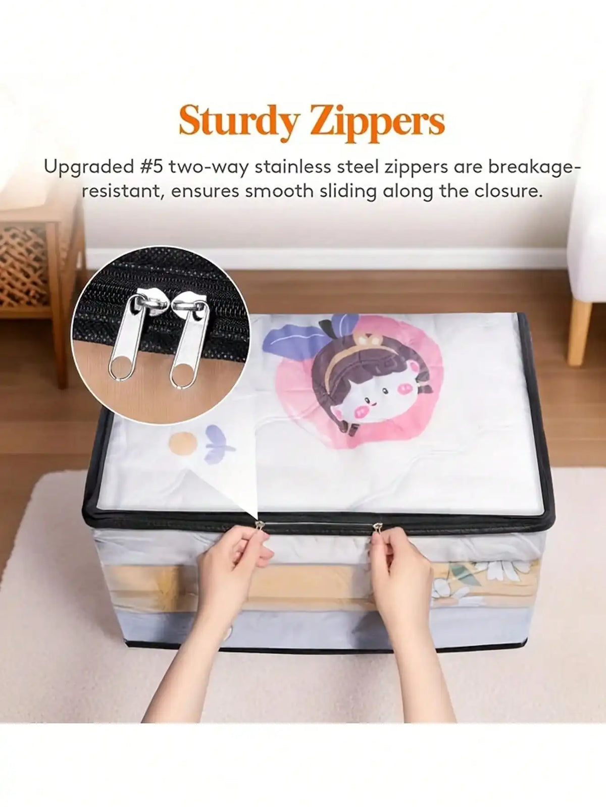 Clear Blanket Storage Bags with Zipper, Plastic Storage Bags for Closet Clothes Comforter Toys Sweaters Bedding, Bed Organizers