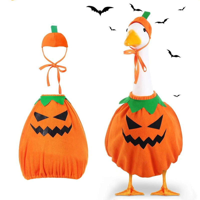 Halloween Porch Goose Costume Set Halloween Porch Outfit with Hat,Ghost Costume and Pumpkin Basket Christmas Party Decoration