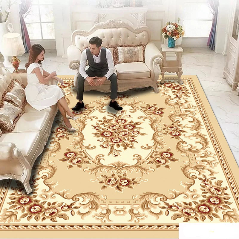 European Light Luxury Style Carpets Large Area Living Room Rugs Senior Bedroom Decor Bedside Carpet Study Cloakroom Non-slip Rug
