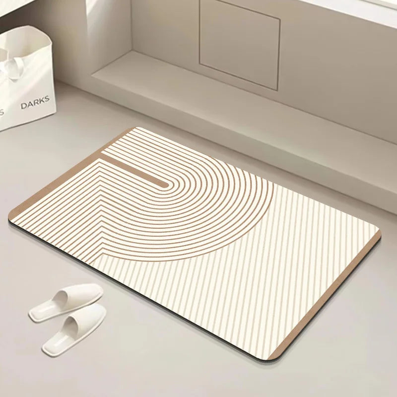 Bathroom Rugs Soft Diatomaceous Earth Floor Mat Super Absorbent Toilet Carpet Door Foot Mats Bath Non-slip Rubber Shower Rug Pad