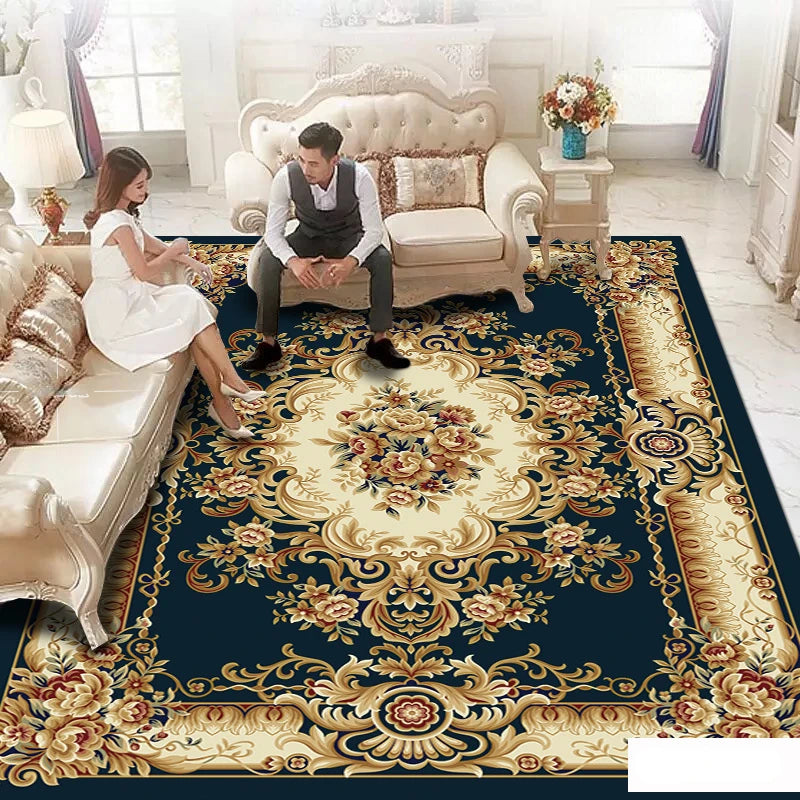European Light Luxury Style Carpets Large Area Living Room Rugs Senior Bedroom Decor Bedside Carpet Study Cloakroom Non-slip Rug
