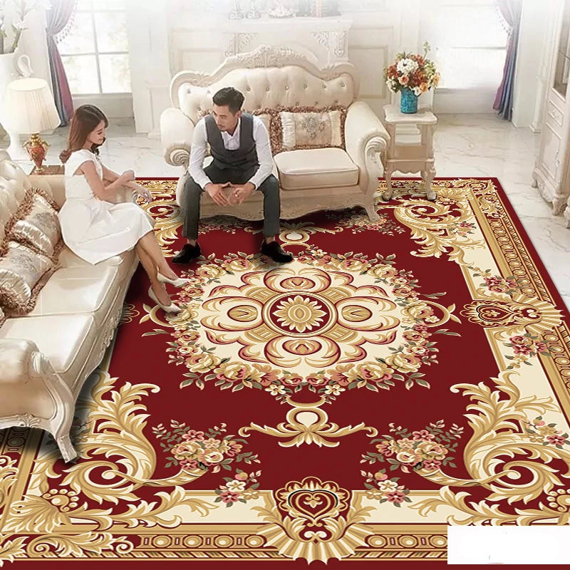 European Light Luxury Style Carpets Large Area Living Room Rugs Senior Bedroom Decor Bedside Carpet Study Cloakroom Non-slip Rug