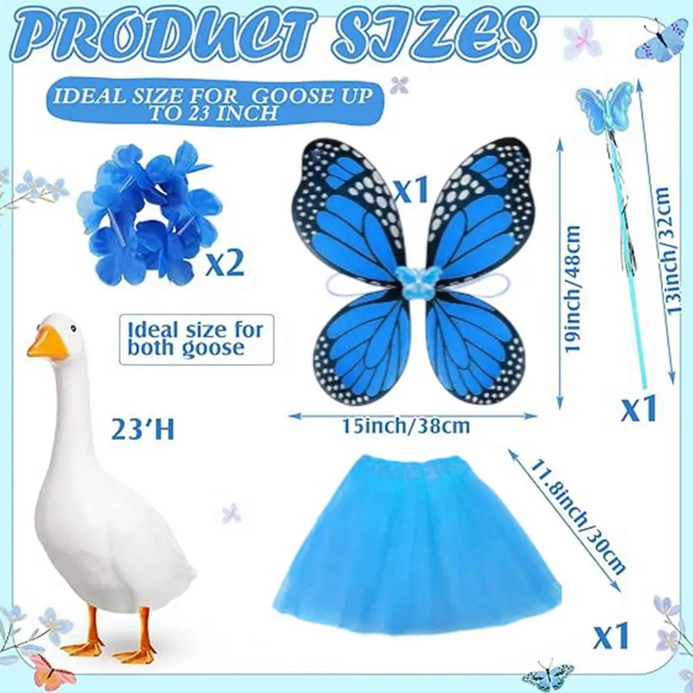 Butterfly Porch Goose Outfit Patio Figurine Clothing Porch Goose Cosplay Costume for Garden Yard Lawn Patio Courtyard Balcony