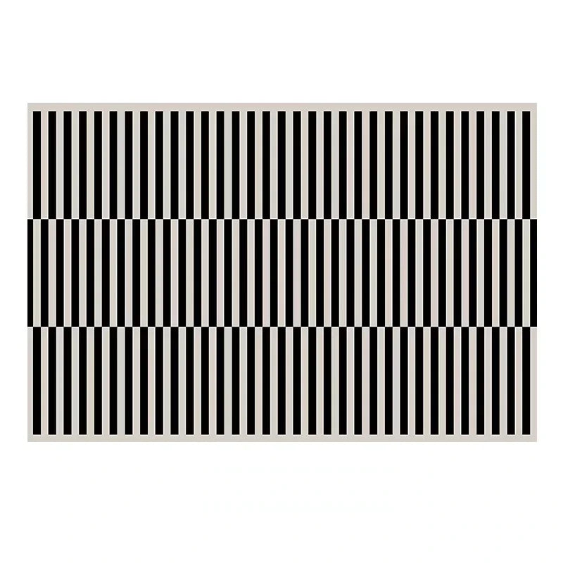 Classic Retro Black White Striped Living Room Carpet High Grade Thickened Soft Plaid Bedroom Carpets Living Room Rugs kовер 러그